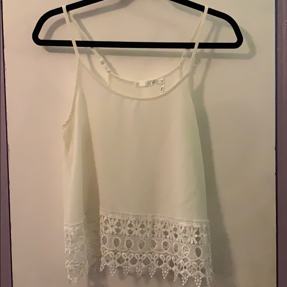 Cream-color lacy tank top